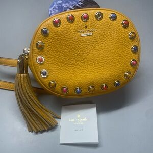 Kate Spade Yellow Studded Crossbody Bag
